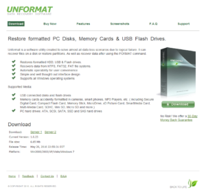 Services unformat
